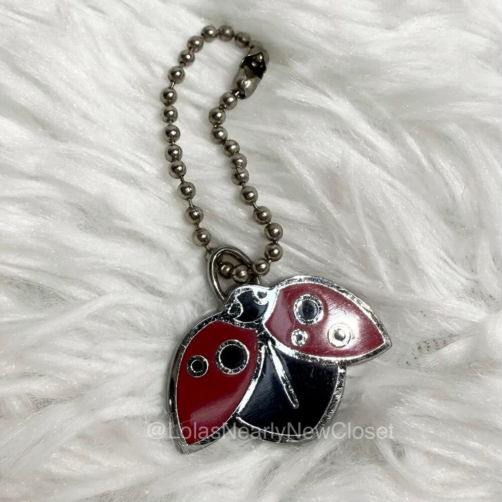 1” y2k COACH Vintage Ladybug Fob Bag Charm Hang tag Hangtag